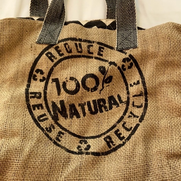 Recycle Reuse 100% Natural Gunne Sax Tote COOL - Picture 1 of 7